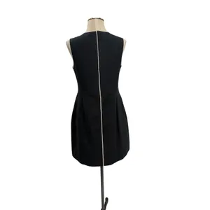 'S Max Mara Black Contrast Trim Shift Dress Sleeveless Italy Size US 6‎ thumbnail 6