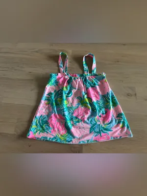 Lilly Pulitzer Jia Tank Blue Ibiza Pineapple Shake size small thumbnail 2