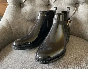 •Henry Ferrera woman’s ankle rain boots• Black Size 8 thumbnail 1