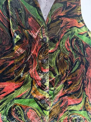 Velvet MultiColor Long Vest Vintage 90s thumbnail 5