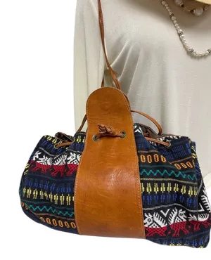 Handmade Guatemala Handcrafted Drawstring Bucket Bag Multi-color One Size thumbnail 1