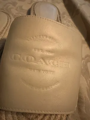 Coach Cailin Leather Espadrille Slides ☀️Size 8.5 | Cream / Beige | Excellent Condition thumbnail 3
