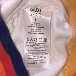 ALDI white hooded sweatshirt with multicolor detail size small thumbnail 5