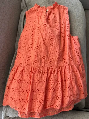 LOFT Eyelet Peplum Orange Top thumbnail 2