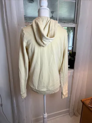 PINK Victoria's Secret Pale Yellow Zip-Up Hoodie size small. thumbnail 4