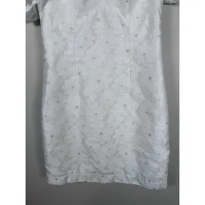 Lilly Pulitzer Citra Floral Embroidered Puff Sleeve Sheath Dress Women 00 White thumbnail 5