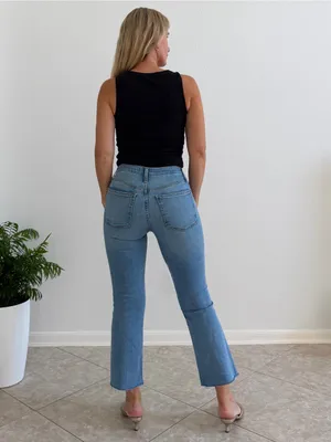 Madewell The Stretch Flare Crop Jeans High Rise Blue Size 25 NWT thumbnail 3