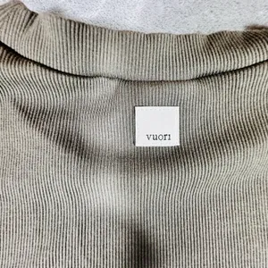 Vuori Pose Modern Maxi Dress Small Olive Green Ribbed Ruched Sleeveless Mock thumbnail 5