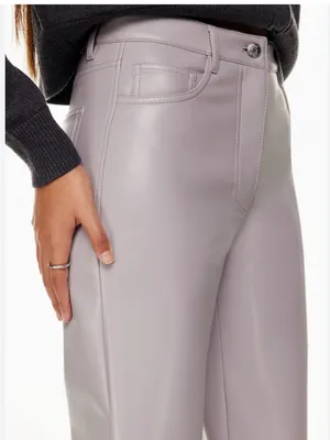 Aritzia Wilfred Melina Pants faux leather straight leg sz 6 new NWOT lavender thumbnail 2