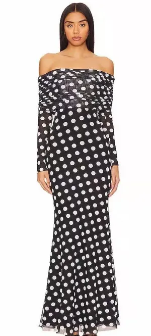 Polka Dot Dress Black thumbnail 1