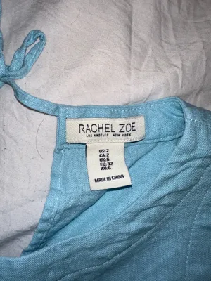 Rachel Zoe blue linen top with tie back detail Size 2 #linen #summer thumbnail 2
