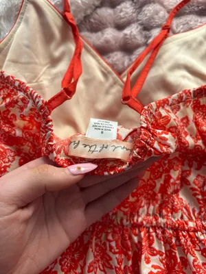 TJ Maxx Red Flower Pattern Dress thumbnail 3