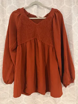 Burnt orange tunic top Size L thumbnail 1