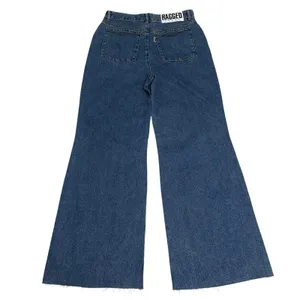 Ragged Jeans Womens‎ Size 32 (30) Cotton Wide Leg Raw Hem Denim Jeans High Rise thumbnail 4