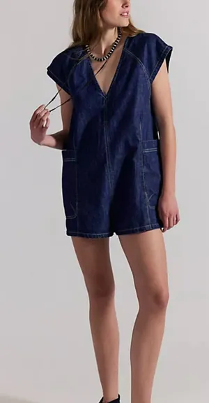 We The Free - Free Fall Denim Romper Shorts - Size XS thumbnail 1
