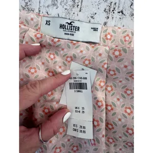 Hollister High-Rise Floral Mini‎ Skirt Pink Peach Sage XS NWT 343-200-1749-608 thumbnail 3