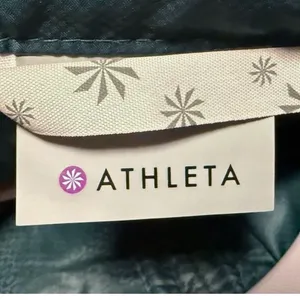 Athleta Puffer Jacket Teal Green Gorpcore Down‎ Filled Hooded Womens Small thumbnail 7