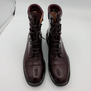 Robert Clergerie Patent Leather Burgundy‎ Cap Toe Ankle Boots Womens 8 EU 38.5 thumbnail 4