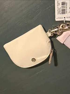 NWT lululemon athletica Pink & Cream Keychain Card Holder Set with Wrist Strap thumbnail 4
