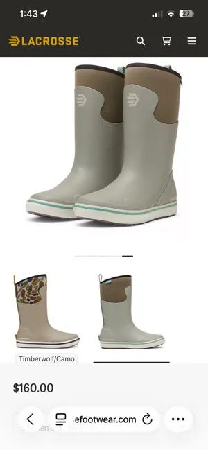 Lacrosse Alpha Deck Boot 12” Rock Ridge Gray Size 8.5 thumbnail 2