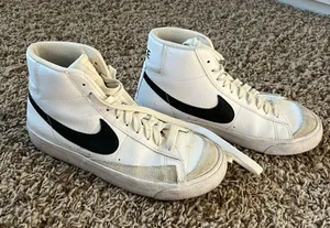 Nike White and Black High-Top Sneakers thumbnail 1