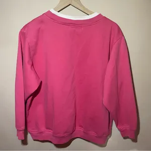 Vintage Grandmacore XL Pink Floral Embroidered Women’s Sweatshirt thumbnail 4