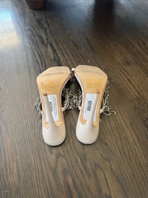 Oh Polly After Midnight Embellished Fringe Mule Heels thumbnail 4
