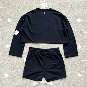 FP Movement Sunny Set Pullover Sweatshirt & Shorts in Black Small thumbnail 6