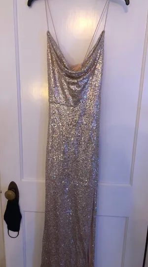 Windsor Rose Gold Sequin Prom Dress thumbnail 2