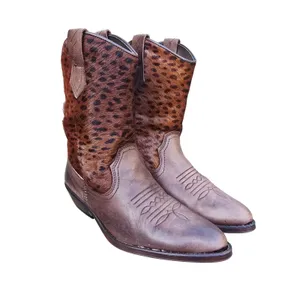 Ratio Leopard Print Haircalf Leather Cowboy Boots Brown Women‎ Size 7.5 thumbnail 6