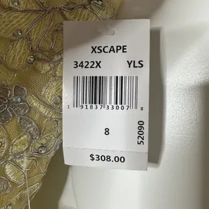 NWT Xscape Corset Chiffon Embellished Ball Gown Women's Light Yellow Size 8 thumbnail 5