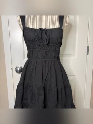 sunday best Aritzia martine poplin dress black dark coquette quiet luxury sm thumbnail 4