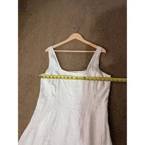 Gap Linen Blend Dress Womens Large White thumbnail 11