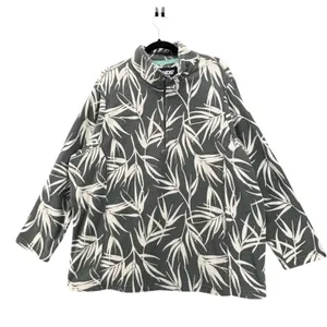 Lands End Womens Fleece Quarter Zip 3X Bamboo Green Earth‎ Warm Fuzzy Soft Fall thumbnail 1