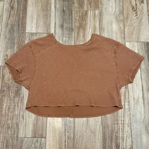Aerie Cropped Waffle T-Shirt thumbnail 2