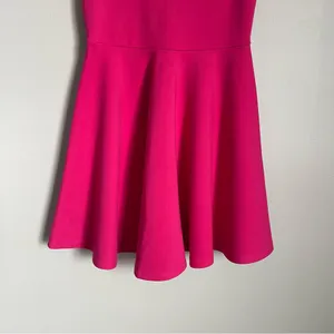 LOVERS + FRIENDS | Fuchsia Pink Mi Amor Deep V Neck Flare Mini Dress Sz XS thumbnail 4