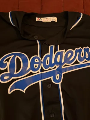 Majestic black dodgers blank jersey thumbnail 3