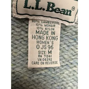 Vintage Women LL Bean‎ Wool Mohair Blend Green Sweater Chunky Medium Hong Kong thumbnail 5