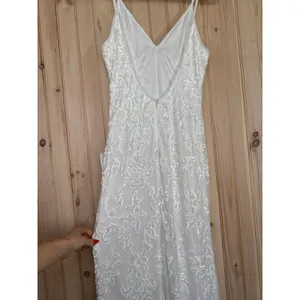 NWOT Lulus Everlasting Passion White Sequin Beaded Backless Maxi Dress Bride M thumbnail 7