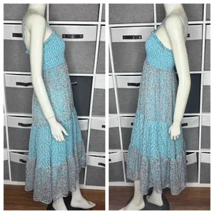 LABEL RITU KUMAR Blue Floral Printed Maxi Dress Size Small thumbnail 7