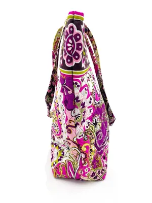 NWT Vera Bradley Very Berry Paisley Quilted Tote Bag Pink Purple Floral Made USA thumbnail 5