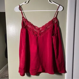Boohoo Plus Women's Size 14 Lace‎ Trim Woven Cami Top Fuschia Pink Red V-Neck thumbnail 7