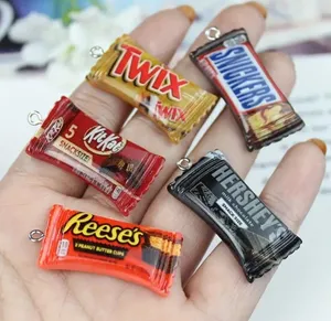2pc Resin Candy Snack Charms DIY Projects Necklace or Earrings Orange thumbnail 1