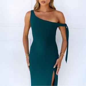 NWT Hello Molly Fashion Standard One-Shoulder Maxi Dress Emerald Green Size 10 thumbnail 7