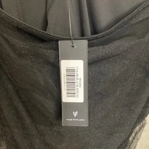 Lulus Black Mesh Long Sleeve Bodysuit Sheer Top Size XL NWT thumbnail 3