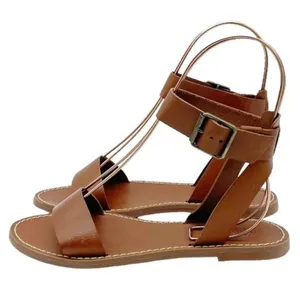 Madewell The Boardwalk Ankle-Strap Sandal English Saddle Brown Leather Size 7.5 thumbnail 4