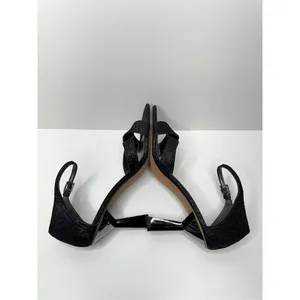Franco Sarto‎ Sandals Size 8.5 Black Leather Ankle Strap Square Toe Dress Heels thumbnail 7