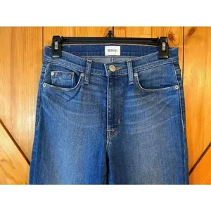 Hudson Harper High Rise Crop Flare Medium Wash Jeans Distressed Size 27 (8814) thumbnail 2