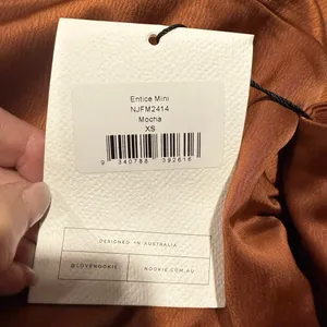 NWT Nookie Satin Entice Mini Dress in‎ Mocha Sz XS $299 thumbnail 11
