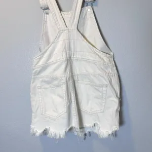 Free People Women's Size-0 Torn Up Jumper Dress‎ Skirt Overall White thumbnail 12
